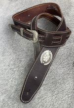 Load image into Gallery viewer, Adjustable Leather Concho Guiter Strap-Brown