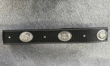 Load image into Gallery viewer, Adjustable Leather Concho Guiter Strap-Black weave
