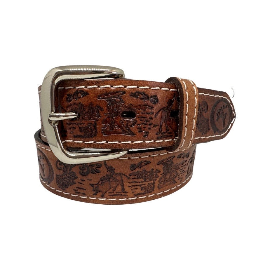 Rodeo Stamped Press Stud Belt